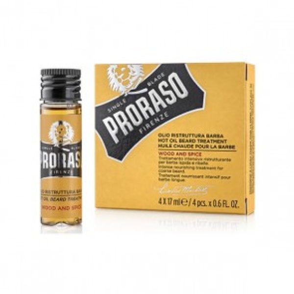Proraso Hot Oil Beard Treatment Wood & Spice 4x17ml-0